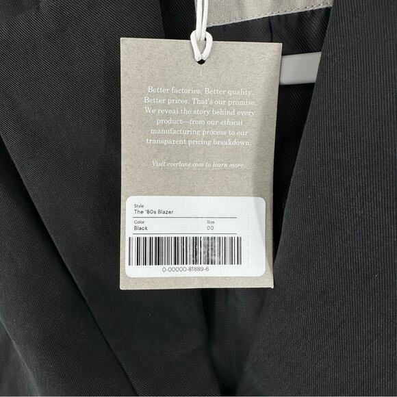 Everlane the 80s Blazer in black Size 00 - Picture 6 of 12